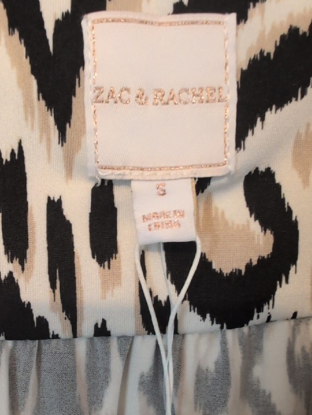 Zac & Rachel Black and White Ikat Print Blouse - Picture 3 of 4